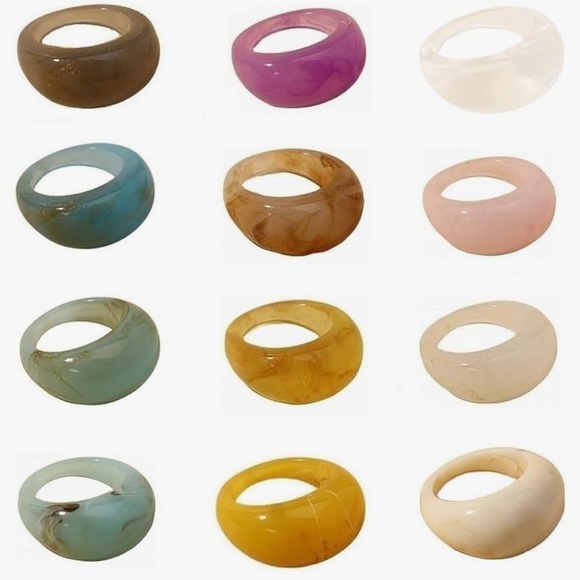 Resin Rings - pack of 12 - Picture 2 of 4
